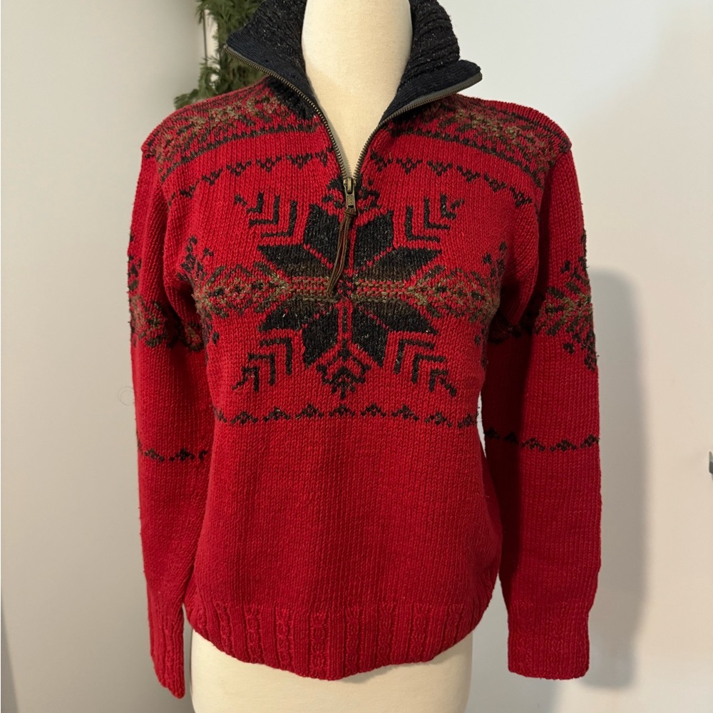 Vintage Red Nordic Sweater